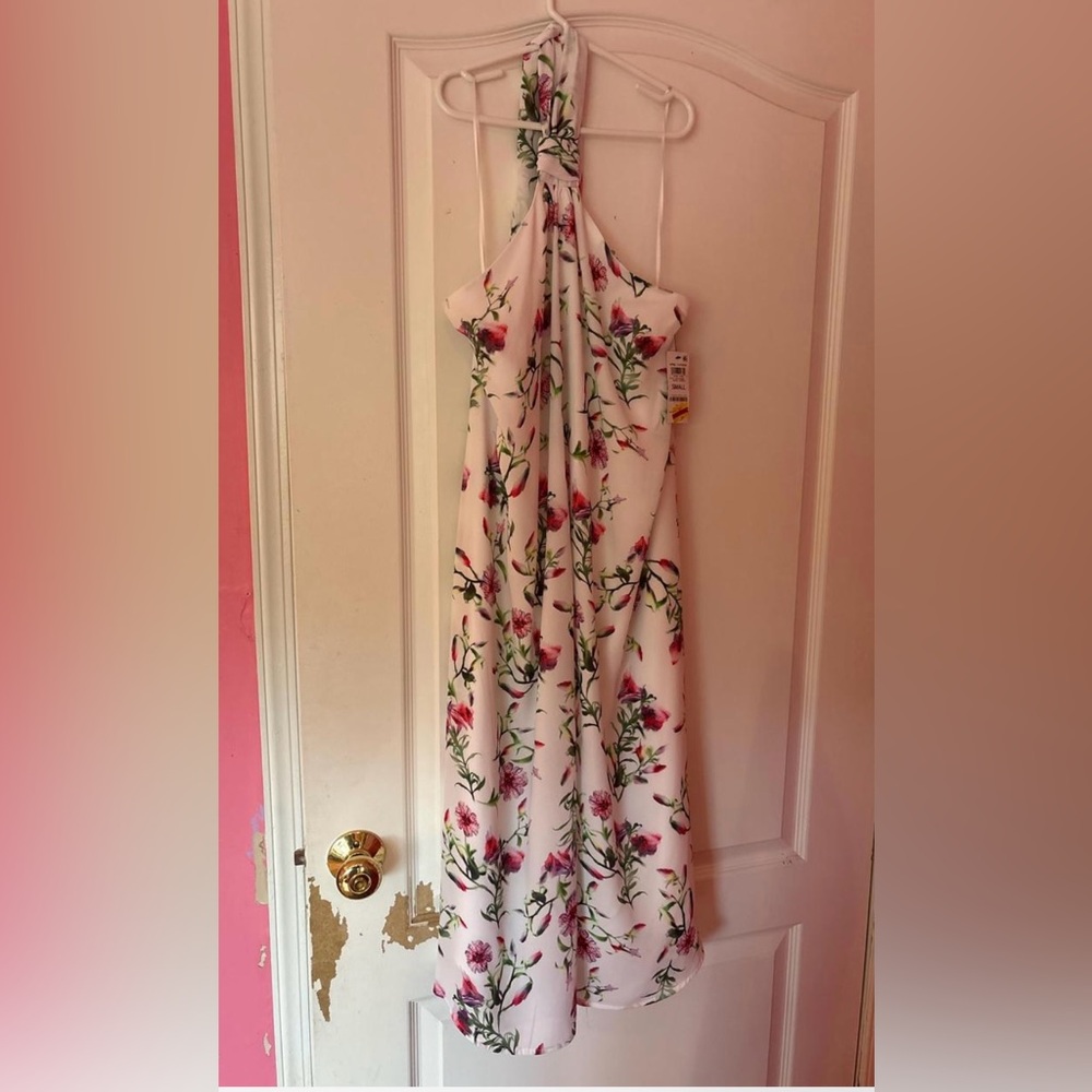 Floral Halter Neck Maxi Dress